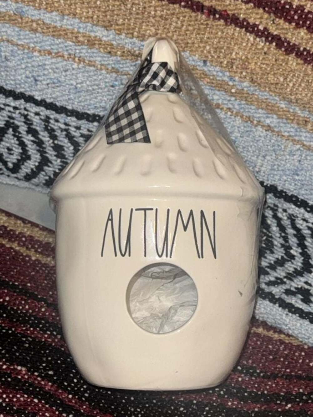 Rae Dunn AUTUMN Tiki Hut Acorn Ceramic Birdhouse Artisan Collection by Magenta